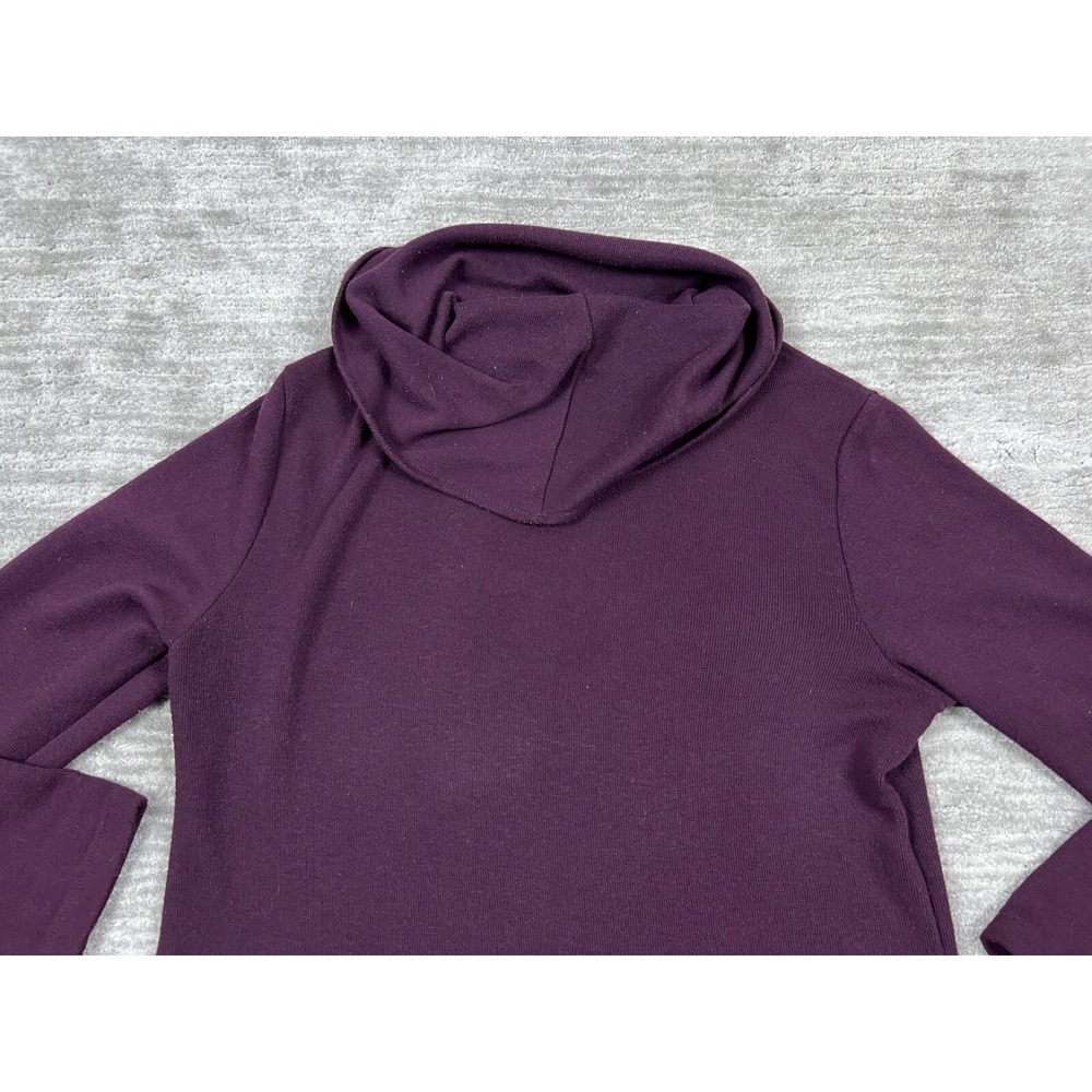New York & Company Sweater Women‎ Large Purple Cowl Neck - Picture 9 of 11